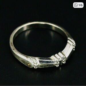 Clark & Coombs Vintage Modernist Pebbled Band Sterling Ring